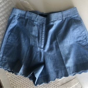 J. Crew Chambray Scalloped Shorts❗️